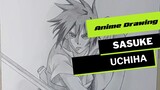 Menggambar Sasuke Uchiha