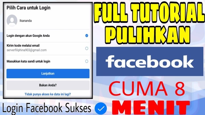 Cara Pulihkan Akun Facebook Yang Hilang | Lupa Sandi Lupa Nomor Lupa Email - Tutorial Facebook