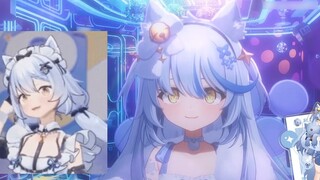 [Elsa] The big white cat opened a new door after washing its eyes!