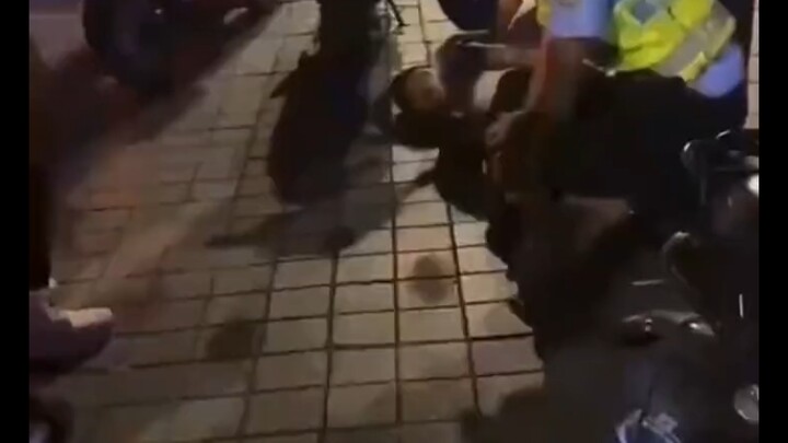 SpongeBob SquarePants is arrested but still defiant.