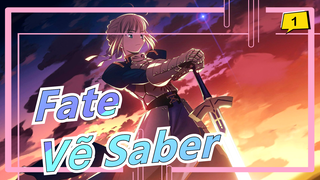 [Fate] Điều gì xảy ra khi một người không có khiếu kiên trì vẽ mỗi ngày/ngày 4 - Vẽ Saber_1