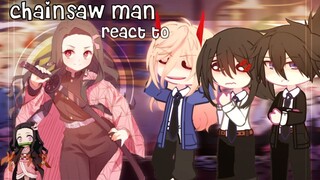 Chaisaw man React to Kamado Nezuko | Demon Slayer | Gacha Club