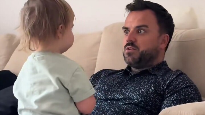 Dad got *way* too into his role-play and totally spooked the cute kid...