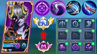 DYRROTH PERFECT BUILD & EMBLEM TO REACH LEGENDARY GLOBAL TITLE IN SOLO HIGH RANKED GAME🔥