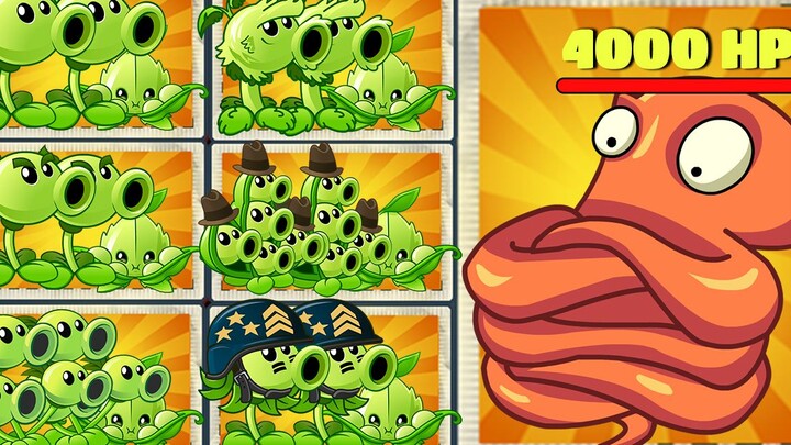 PvZ 2 Challenge - Plant Team and Peppermint vs. Octopus (4000 HP) - Who Will Win?