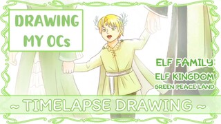[OC Drawing] Human X Elf Family | The Elf Kingdom | Green Peace Land