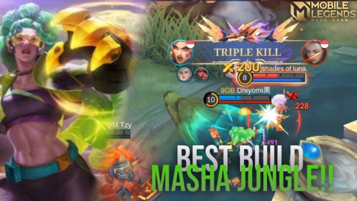 DAMAGE BRUTAL!! || MASHA JUNGLE GAMEPLAY || MOBILE LEGENDS: BANG BANG