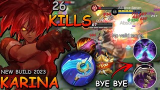 Starlium Scythe! KARINA New Item Build | 26 Kills! Double Maniac Combo | MLBB