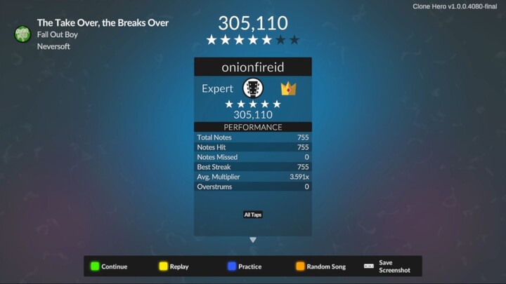 FALL OUT BOY - The Take Over, The Breaks Over ( CLONE HERO )