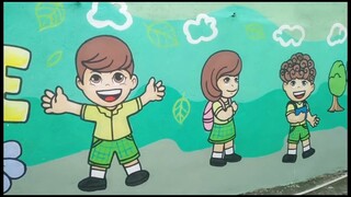 Wall Mural at SARANG CHRISTIAN SCHOOL ILOILO// time lapse painting
