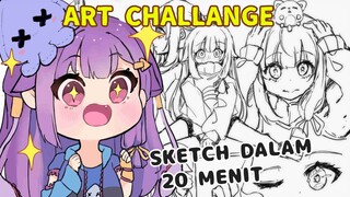 Art Challange Buat Sketsa Sebanyak-banyaknya Dalam Waktu 20 Menit!! | Improve bersamaku yuk