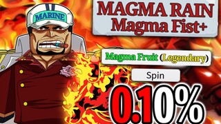 Spending 5000 Robux For 0.1% Magma Fruit and Becoming Akainu In Fruit Battlegrounds Roblox