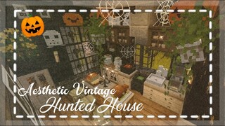 𝓐𝓮𝓼𝓽𝓱𝓮𝓽𝓲𝓬 𝓥𝓲𝓷𝓽𝓪𝓰𝓮 𝑯𝒖𝒏𝒕𝒆𝒅 𝑯𝒐𝒖𝒔𝒆 🎃🏚️ [Aesthetic Halloween Builds] MCPE Spooky Build | The girl miner 🌻