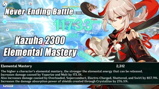 Kazuha 2300 Elemental Mastery Never-Ending Battle Full EM Team Showcase - Genshin Impact