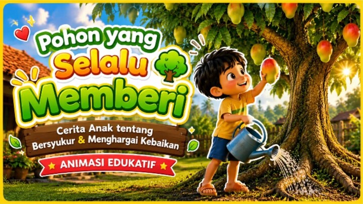 Pohon yang Selalu Memberi 🌳 | Cerita Anak tentang Bersyukur & Menghargai Kebaikan