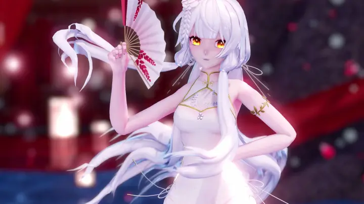[Extremely beautiful white silk cheongsam/Stardust MMD] Have you ever seen such a beautiful stardust