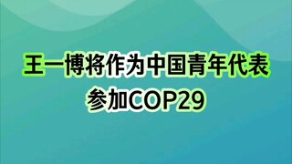 王一博将作为中国青年代表参加COP29