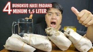 MUKBANG 4 BUBGKUS NASI PADANG DAN MINUM 1,5 LITER SAMPE KEMBUNG DAN SAKIT PERUT