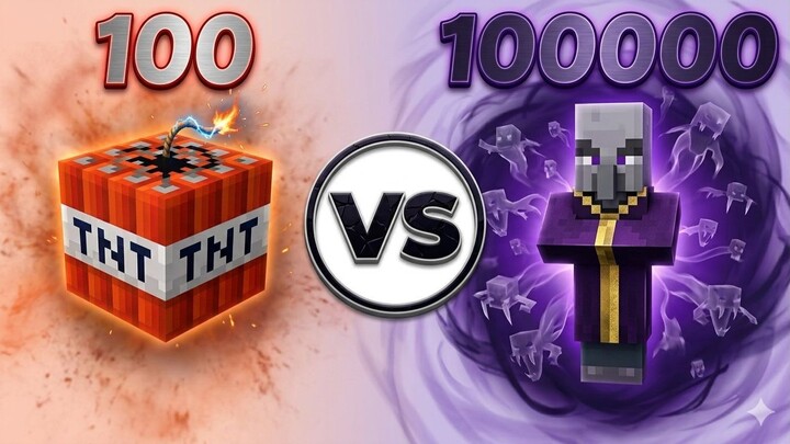 minecraft 100 TNT VS 10000 invocador