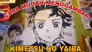 cara mudah menggambar anime. kimetsu no YAIBA