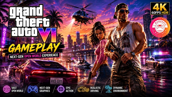 🏆 GTA VI Gameplay in Stunning 4K HDR | Grand Theft Auto 6 | Vice City Open World