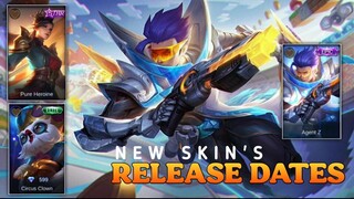 RELEASE DATE OF UPCOMING SKINS | NEW SKINS IN MLBB 2020 | ROCCO YT