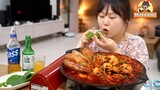술안주로 좋은 매콤 "대창쭈꾸미" 만들어서 소맥 한잔 했습니다🥴 :D | Spicy stir-fried webfoot octopuses | ASMR Mukbang
