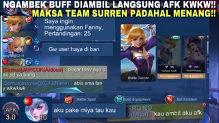 NGAMBEK BUFF DIAMBIL LANGSUNG AFK KWKW! 25 MATCH NO WIN RATE PICK FANNY!! PRANK FANNY NGESOT