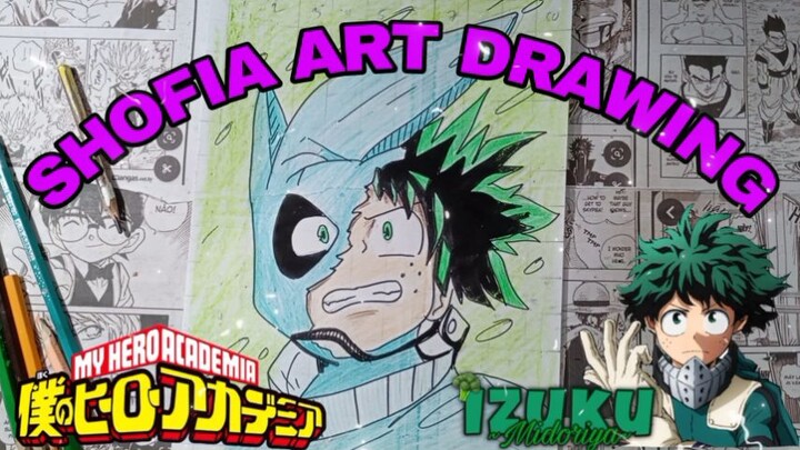 drawing anime my hero academia, midoriya