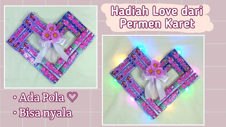 Permen Karet Love, Tutorial Permen Big Babol bentuk Hati || Kado viral selain Pocky Love