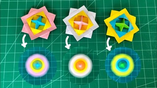 สอนวิธีพับลูกข่างสปินเนอร์กระดาษ หมุนนาน | How to make paper spinning top