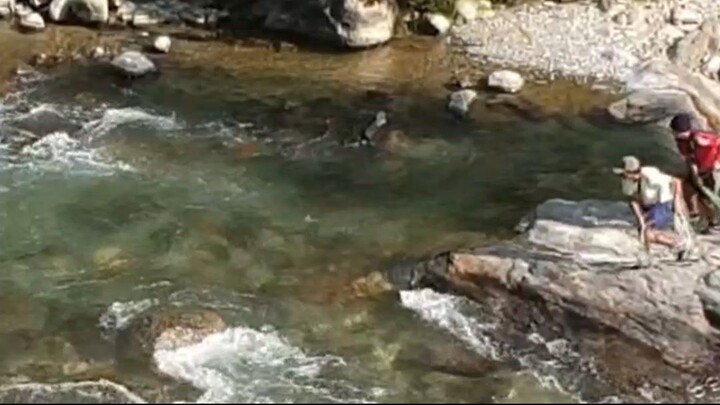 cast netting in Nepal | himalayan trout fishing with handmade cast net |