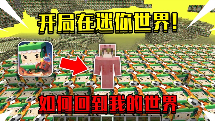当开局在迷你的世界！周围全是迷你幸运方块，该如何回到我的世界！