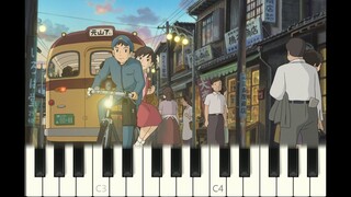 piano tutorial "SAYONARA NO NATSU" From Up on Poppy Hill, Ghibli, with free sheet music (pdf)