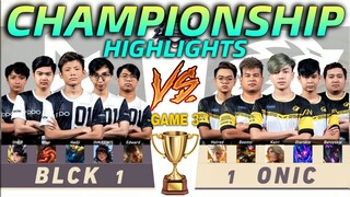 CHAMPIONSHIP HIGLIGHTS GAME 3 | BLCK vs ONIC | (FILIPINO) MPL-PH S8 Playoffs Day 4
