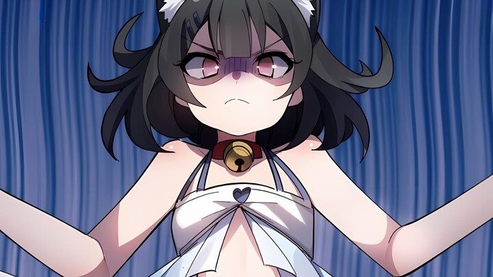 He’s clearly a cute boy, yet he’s been forced to put on a girl’s outfit.