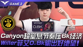 LSB vs DK Canyon จังหวะกดดันสุดตึงจนได้เปรียบเศรษฐกิจ 6k! Willer วี ทำดาเมจได้แค่ 0.8k สิ้นหวังจริงๆ