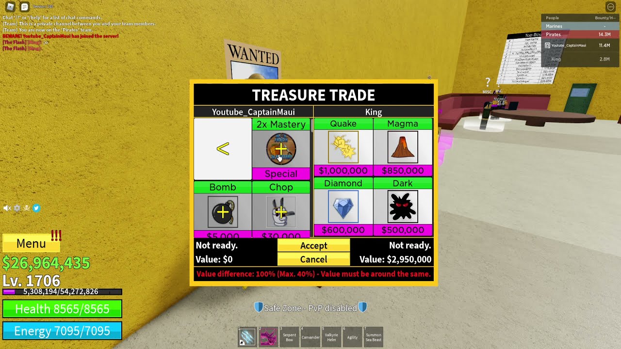 Trading for YORU! (Dark Blade) Blox Fruits 