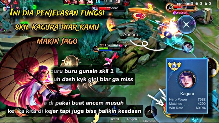 Tutorial Skill Kagura Lengkap! Auto Jadi top global  🔥