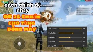 cách chỉnh độ nhạy free fire ob24 chuẩn cho từng dòng máy