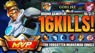 The Forgotten Marksman Jungle | 16/3/2 KDA | #Bruno Gameplay #MLBB