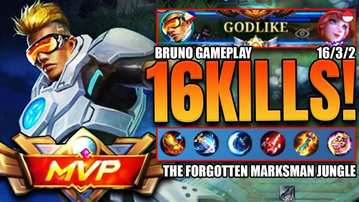 The Forgotten Marksman Jungle | 16/3/2 KDA | #Bruno Gameplay #MLBB