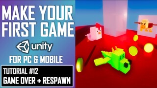 HOW TO MAKE YOUR FIRST GAME IN UNITY ★ #12 - GAME OVER + RESPAWNING ★ LESSON TUTORIAL ★ JIMMY VEGAS