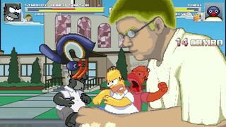 AN Mugen Request #1950: Symbiote Homer Simpson & Angry German Kid VS Pingu & Cheap Homer Simpson