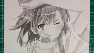 【วาดด้วยมือ】 300 นาทีในการวาด Cannon Sister (Misaka Mikoto)! แสงแม่เหล็กไฟฟ้าที่เต้นอยู่ที่ปลายนิ้วข