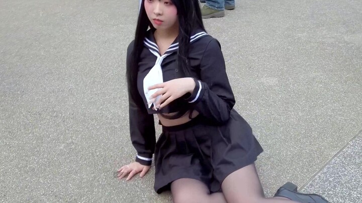 4K COSPLAY Comic Exhibition Black Silk JK Uniform Miss Sister Street Shooting 226