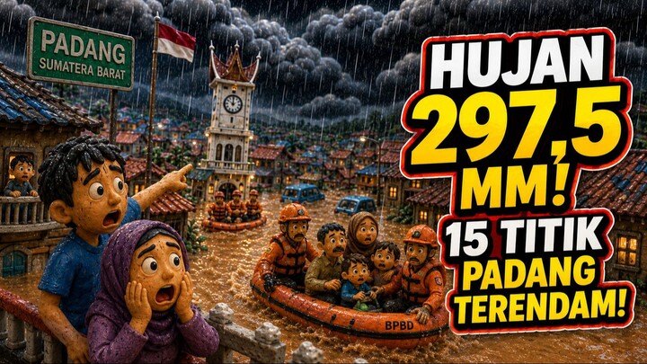 Padang Diguyur Hujan 297,5 Mm! Dalam Hitungan Jam, 15 Titik Langsung Terendam Banjir