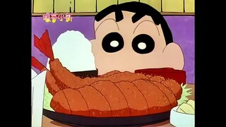 [Crayon Shin-chan] Ăn set thịt lợn cốt lết chiên siêu lớn và thưởng thức súp và cơm miso tôm chiên ă