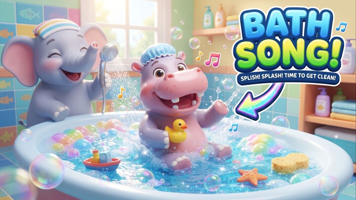 洗澡歌 Bath Song 英文儿歌 ｜ 超萌3D动画，养成宝宝爱洗澡、讲卫生好习惯