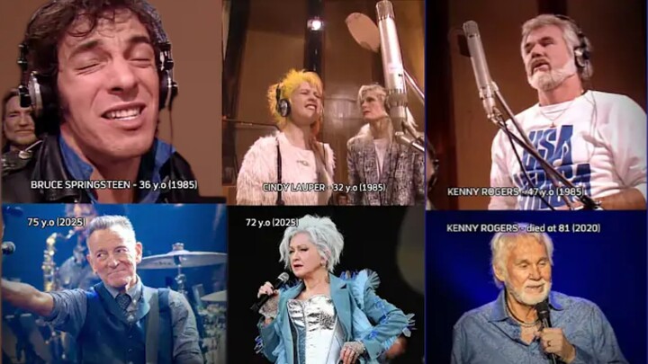 Perbandingan dulu dan kini “We Are the World” setelah 40 tahun, 6 orang telah meninggal dunia.